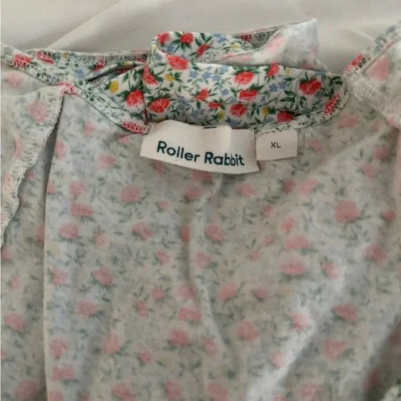 Roller Rabbit Pink and Green Floral pajamas - Picture 2 of 4